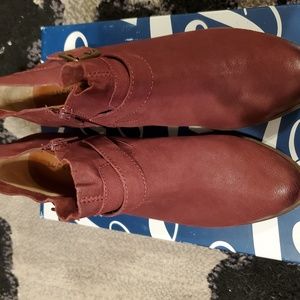 Burgundy/red Genuine leather booties by Lucky bran